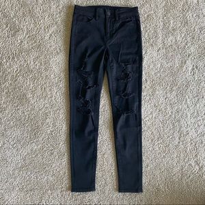 American Eagle Hi Rise Ripped Jeggings